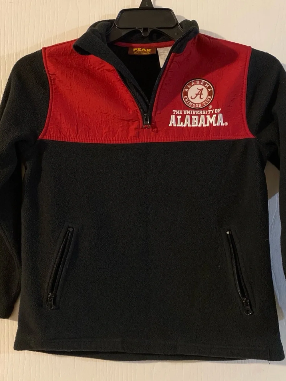 University of Alabama Kids' Black & Red Quarter-Zip Fleece Pullover